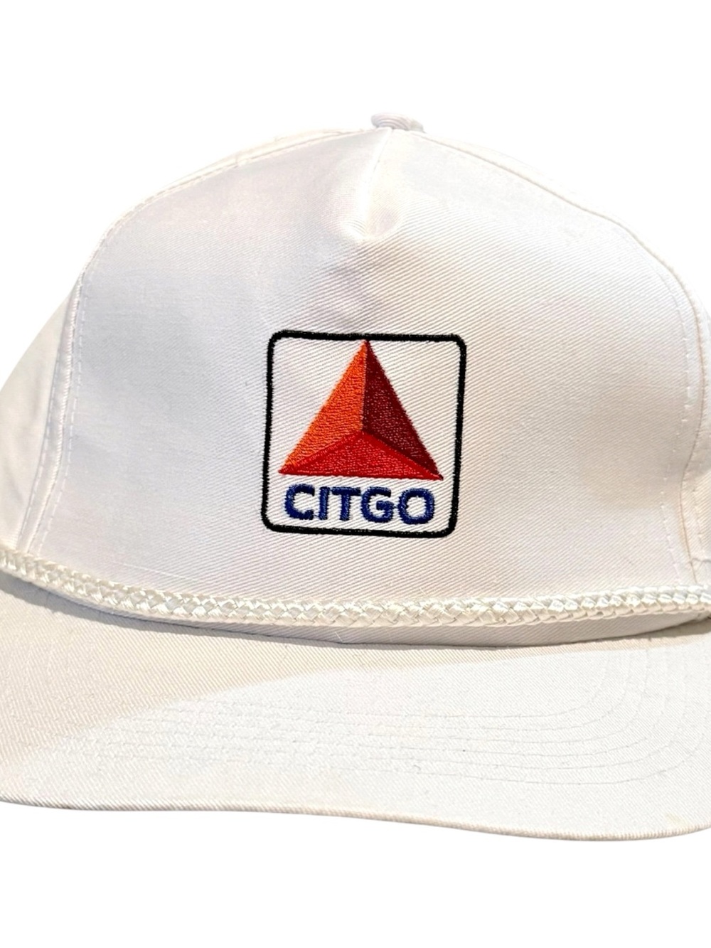 CITGO Rope Trucker Hat White Snapback Gas Station Logo Adjustable Promo Cap